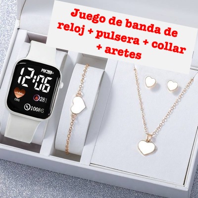 Miniatura 2 de banda reloj + pulsera + collar + aretes